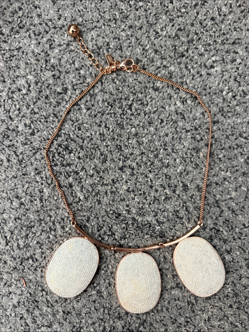 kate spade Gold Necklace with Three Ivory-Oval Pendants